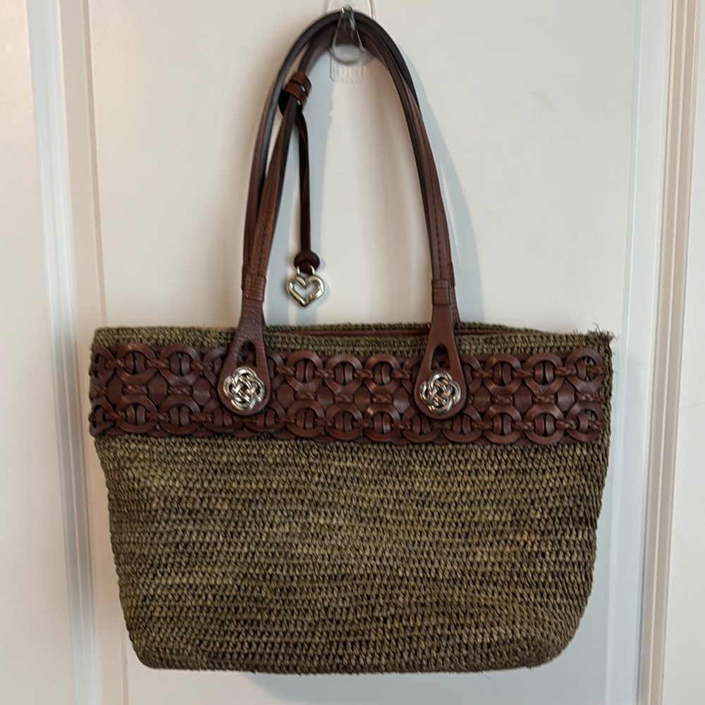 Brighton Brown Tote Bag with Rustic Woven Design